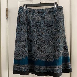 ANN TAYLOR PETITE A-LINE SKIRT SILK & WOOL SIZE 6P